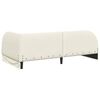 vidaXL Corner Bed Frame with Headboard Cream 90 cm x 200 cm Fabric