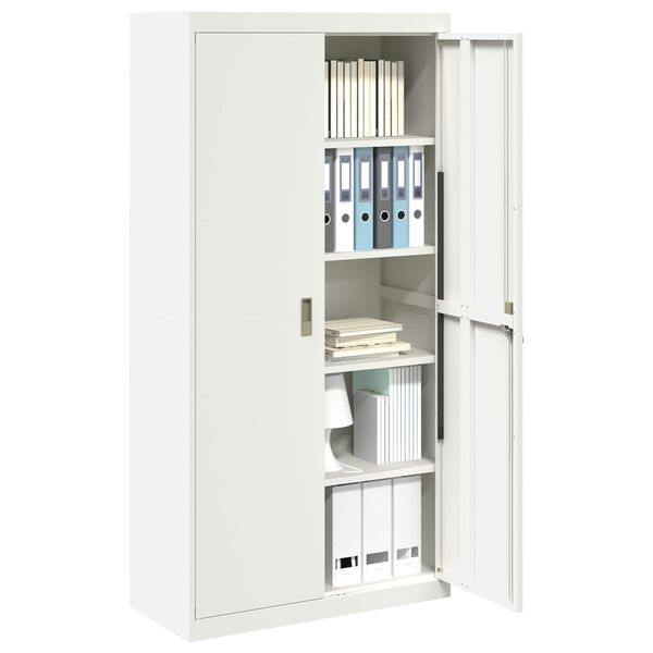vidaXL Storage Cabinet 2 pcs White 90 x 40 x 180 cm Steel