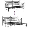vidaXL Daybed Frame with Headboard Black 90 x 190 cm Steel