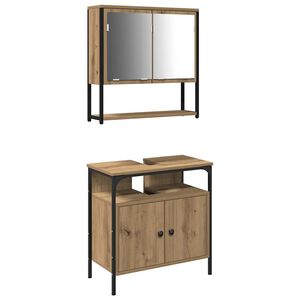 vidaXL Bathroom Furniture Set 2 pcs Brown Engineered wood
