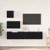 vidaXL TV Cabinet Set Wall-mounted 3 pcs Black Oak Engineered Wood