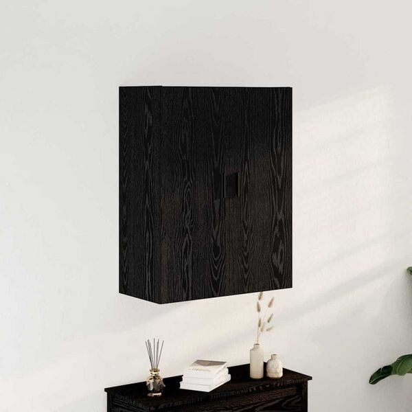 vidaXL Wall-mounted Cabinet Wall-mounted Black Oak 69.5 x 34 x 90 cm