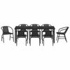 vidaXL Garden Dining Set 9 pcs Black Powder-Coated Steel