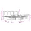 vidaXL Metal Bed Frame without Mattress with Footboard Black 183x213cm