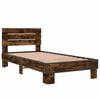 vidaXL Bed Frame without Mattress Smoked Oak 75x190 cm Small Single