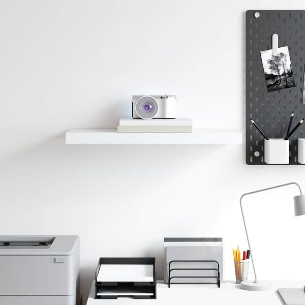 vidaXL Floating Wall Shelf White 60x23.5x3.8 cm MDF