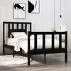 vidaXL Bed Frame without Mattress Black Solid Wood Small Single
