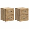 vidaXL Wall-Mounted Bedside Cabinet 2 pcs Artisan Oak Engineered Wood