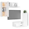 vidaXL 4 Piece TV Cabinet Set White Engineered Wood