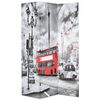 vidaXL Folding Room Divider 120x170 cm London Bus Black and White