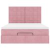 vidaXL Ottoman Bed with Mattresses Pink 140x190cm Velvet
