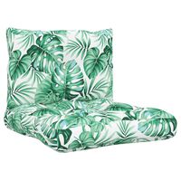 vidaXL Pallet Cushions 2 pcs Leaf Pattern Fabric