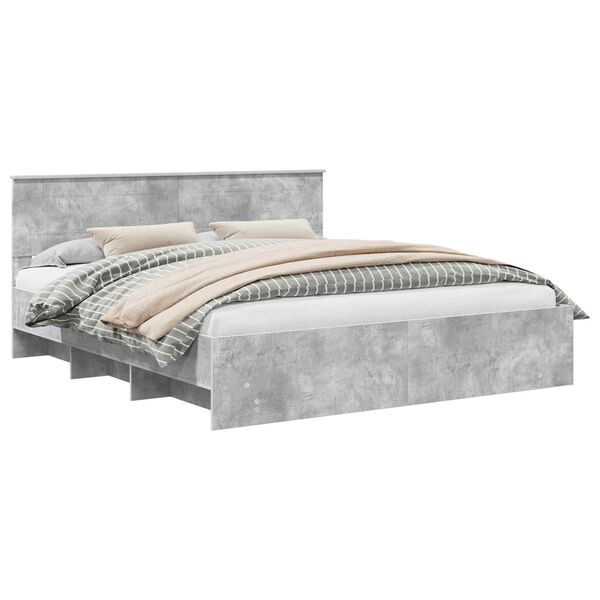 vidaXL Bed Frame Concrete Grey 180 x 200 cm Engineered Wood