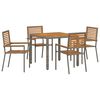 vidaXL Garden Dining Set 5 pcs Grey and Brown Poly Rattan