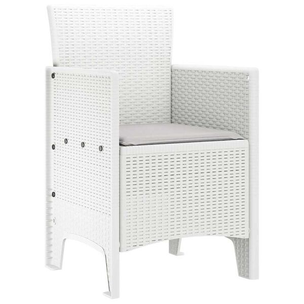 vidaXL Garden Chair 4 pcs White 53 x 49 x 85 cm Polypropylene