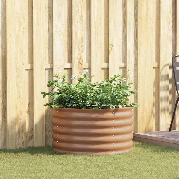vidaXL Garden Raised Bed Brown 80 x 80 x 44 cm Steel