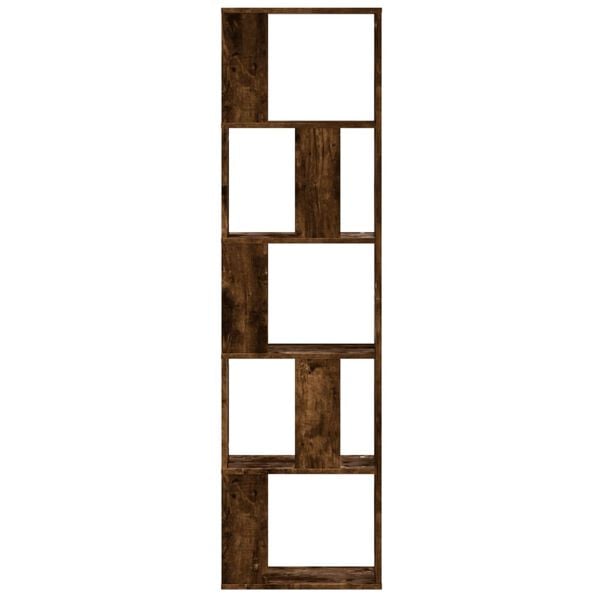 vidaXL Bookcase 5-Tier Smoked Oak 45x23.5x162.5 cm Engineered Wood