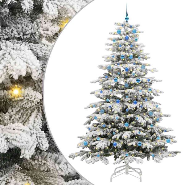 vidaXL Artificial Hinged Christmas Tree White 240 cm PE and PVC
