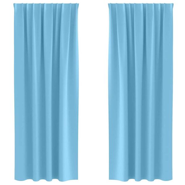 vidaXL Blackout Curtains with Rings 2 pcs Light Blue 260 x 140 cm