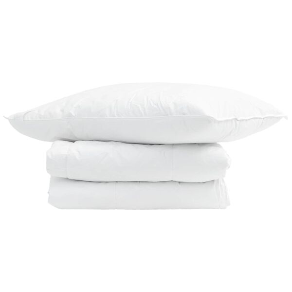 vidaXL Summer Duvet with Pillow 2 pcs White Down Feather