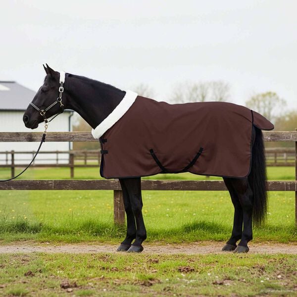 vidaXL Horse Blanket Full Dark Brown 105 cm Polar fleece