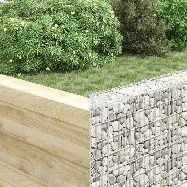 vidaXL Trapezium Gabion Raised Bed Galvanised Steel 150x20x100 cm