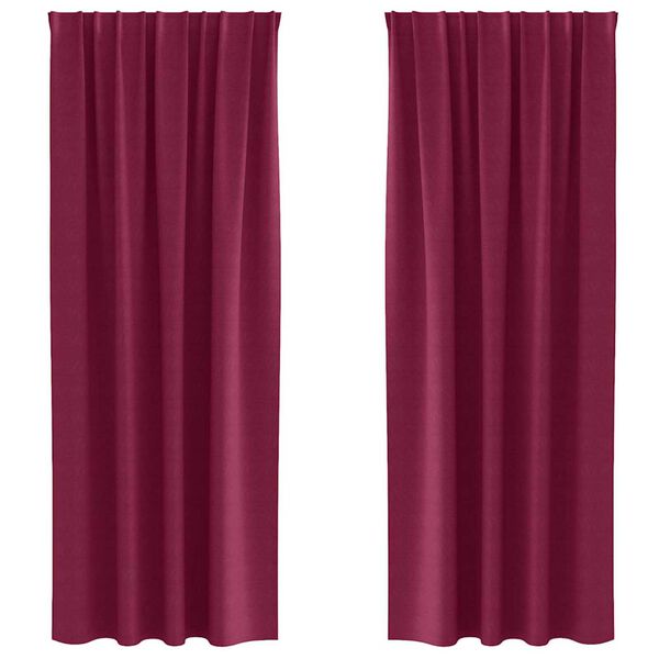 vidaXL Blackout Curtains with Rings 2 pcs Wine Red 260 x 140 cm
