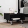 vidaXL Side Table with Wheels Black Oak 50.5 x 50 x 30 cm