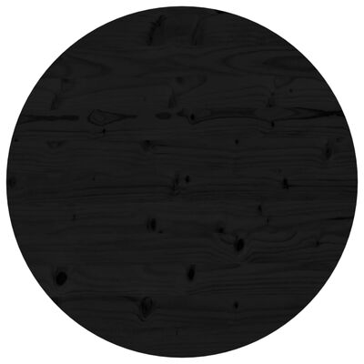 vidaXL Table Top Round Black Ø90x3 cm Solid Wood Pine