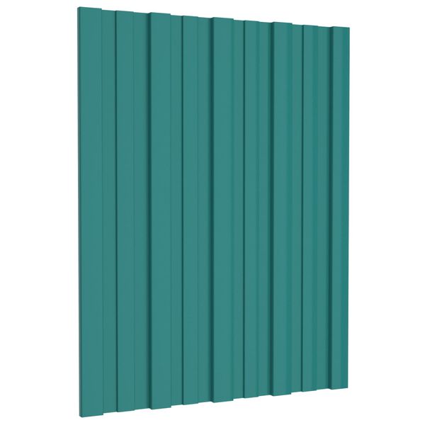 vidaXL Roof Panel 12 pcs Green 60 x 45 cm Galvanised steel