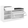 vidaXL Shoe Bench White 94.5x31x57 cm Engineered Wood