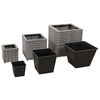 vidaXL Garden Raised Beds 3 pcs Poly Rattan Grey