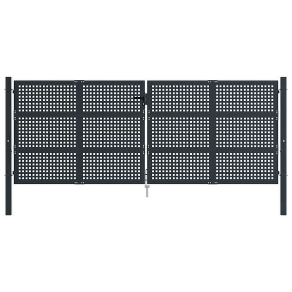 vidaXL Garden Gate Anthracite 400x125 cm Steel
