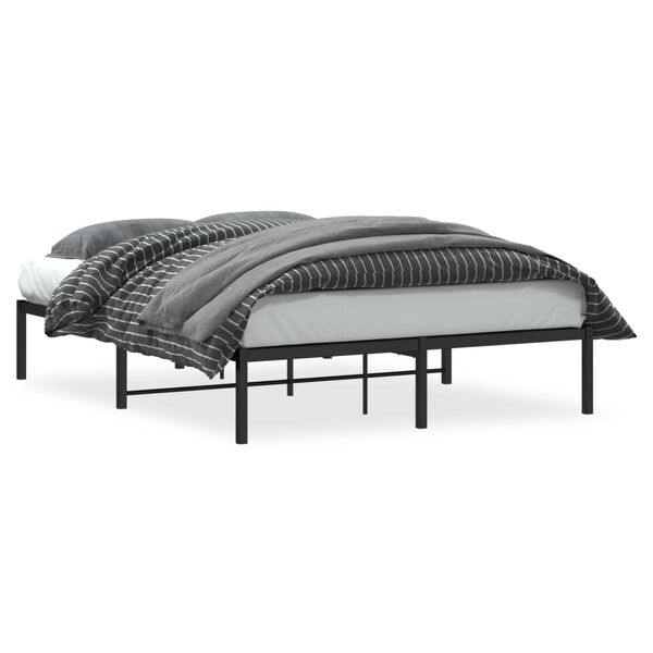 vidaXL Metal Bed Frame without Mattress Black 140x190cm