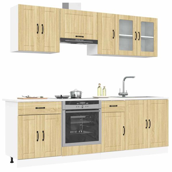 vidaXL 8 Piece Kitchen Cabinet Set Lucca Sonoma Oak Engineered Wood