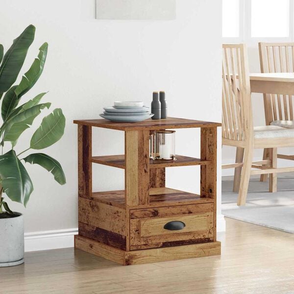 vidaXL Bedside Cabinet Old Wood 50 x 50 x 60 cm Engineered Wood