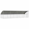 vidaXL Dog Kennel 4 pcs Silver 8 x 2 x 2 m Galvanised steel