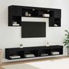 vidaXL TV Wall Units with LED 6 pcs Black Oak Engineered Wood