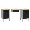 vidaXL Work Cabinet with Drawer 10 pcs Black Engineered Wood and Steel