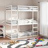 vidaXL Triple Bunk Bed without Mattress White 90x200 cm Solid Wood Pine