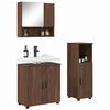 vidaXL Bathroom Furniture Set 3 pcs Brown Oak Engineered wood & Metal
