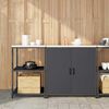 vidaXL Kitchen Storage Set with Shelf with Door 2 pcs Anthracite Steel