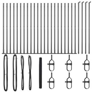 vidaXL Fence Post Grey 50 x 1.6 m (36 mm mesh) Steel and PVC