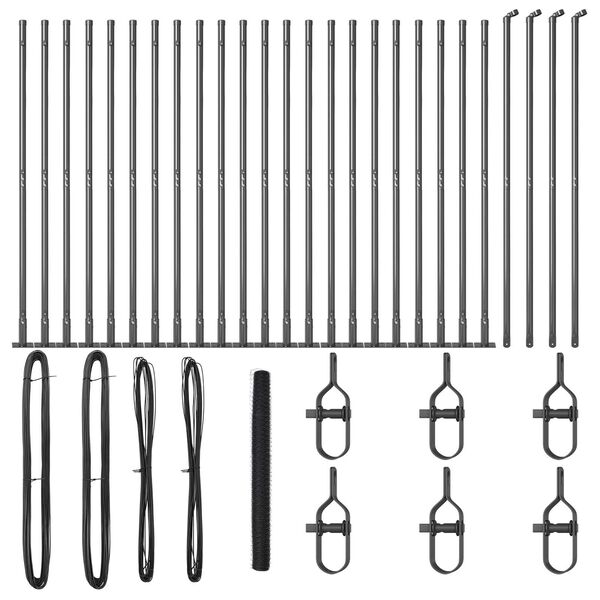 vidaXL Fence Post Grey 50 x 1.6 m (36 mm mesh) Steel and PVC