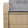 vidaXL Garden Sofa Beige 124 x 62 x 69cm Poly Rattan