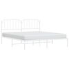 vidaXL Metal Bed Frame without Mattress with Headboard White 160x200cm