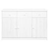 vidaXL Sideboard 3 Drawers White 113x35x73 cm Solid Pine Wood