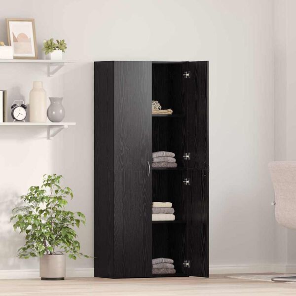 vidaXL Office Cabinet Black oak 60 x 32 x 153 Engineered wood