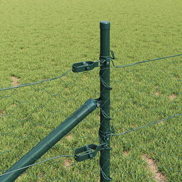 vidaXL Fence Post Green 100 x 0.4 m (50 mm mesh) Steel and PVC