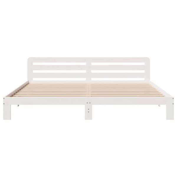 vidaXL Bed Frame without Mattress White 200x200 cm Solid Wood Pine